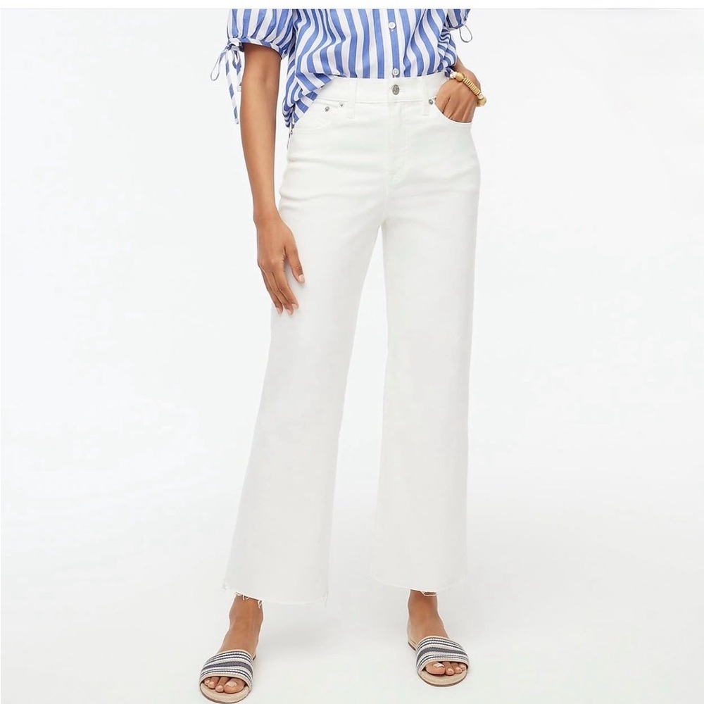 J. Crew Factory White Wide-Leg Jeans